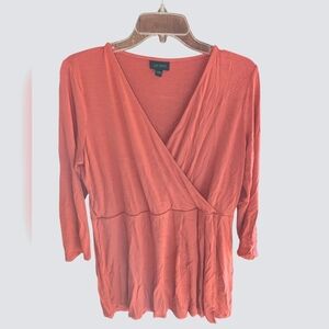 J. Jill Small Women's Coral Wrap Top